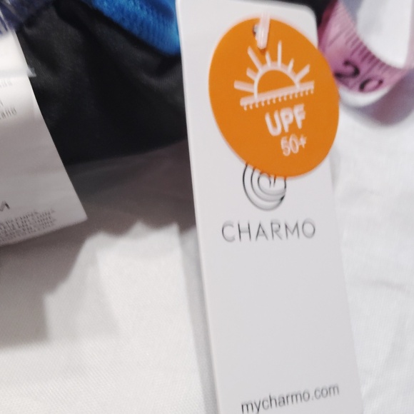 Charmo Maternity Bathing Suit One Piece Ruched Scoop Neck Swimsuit Scallop Edges - Picture 6 of 6